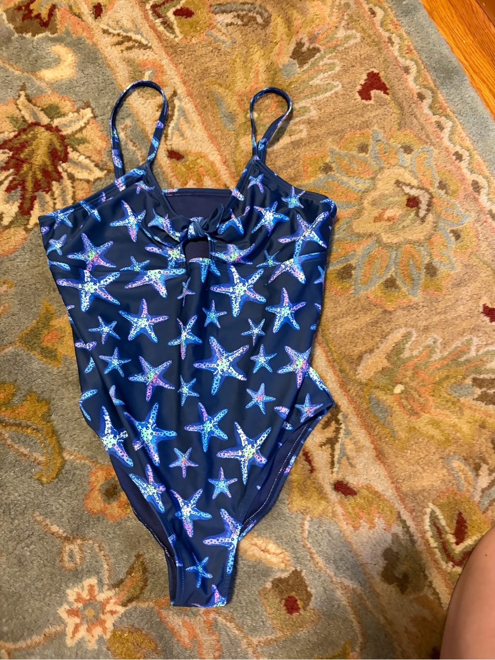 Lands end Navy Starfish One-Piece Swimsuit